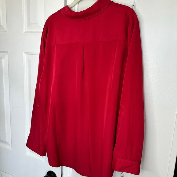 Chicos red career button down blouse size 3 XL - Picture 6 of 6